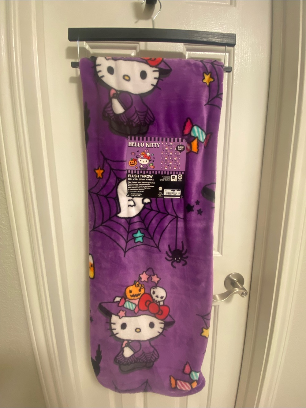 Hello Kitty purple Halloween Blanket/Throw